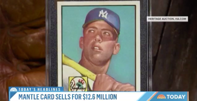 Mickey Mantle Baseball Card Sells for a Record $12.6m at Auction